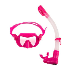 Маска для плавания детская с трубкой набор Scorpena Junior pink