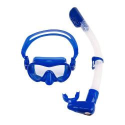 Маска для плавания детская с трубкой набор Scorpena Junior light blue